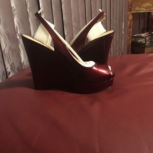 9-West Patent Leather Wedges.