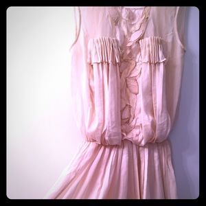 BCBG Runway Collection Pink Floral Appliqué Dress