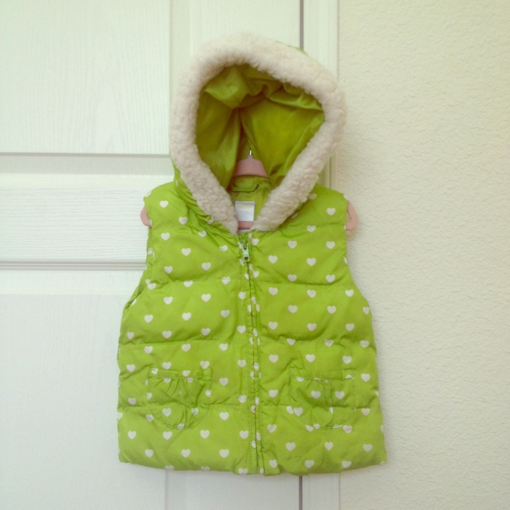 Green puffy vest!