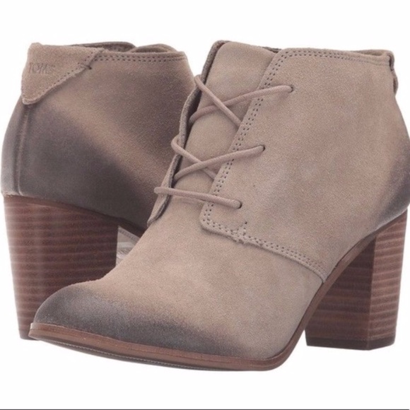 Toms Shoes - [TOMS] Lace Up Lunata Desert Taupe Suede Booties