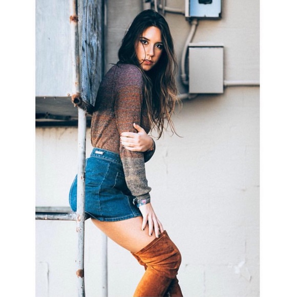 Jeffrey Campbell Over The Knee Boots Brown - Picture 2 of 4