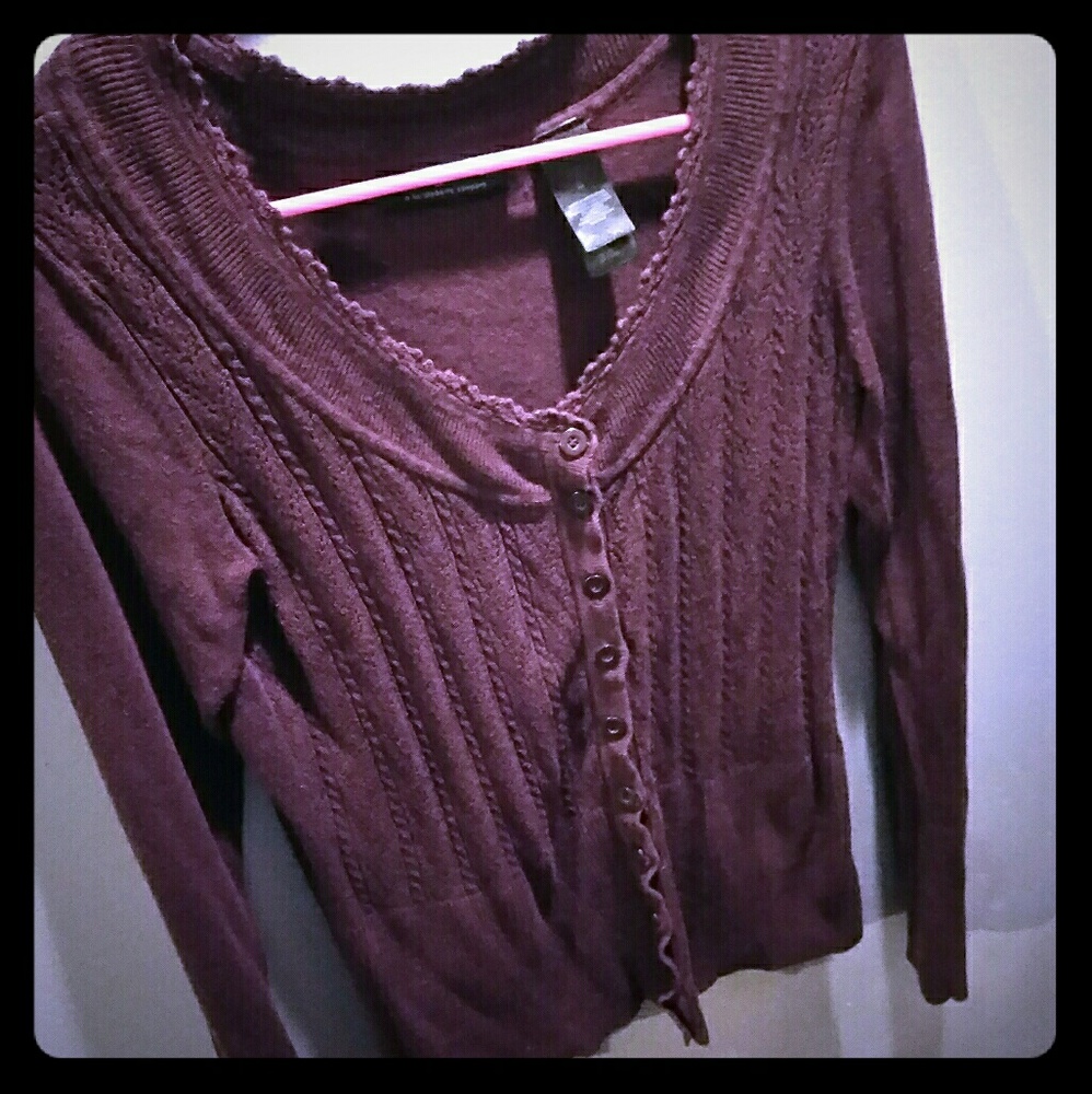 Maroon button up sweater!