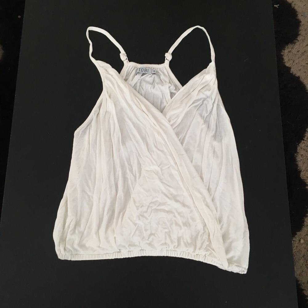 Open front white Tobi top size sm