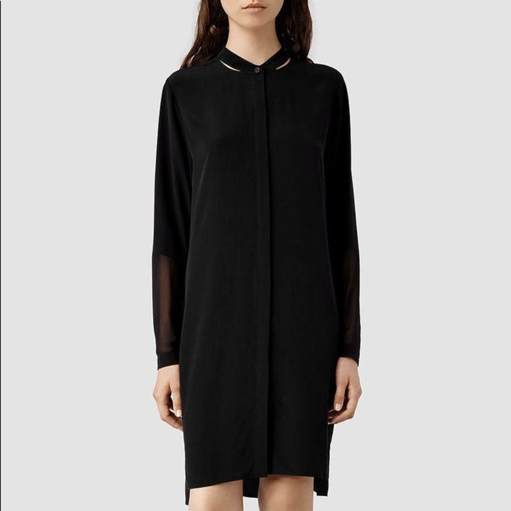 All Saints Rivi Black Shirtdress