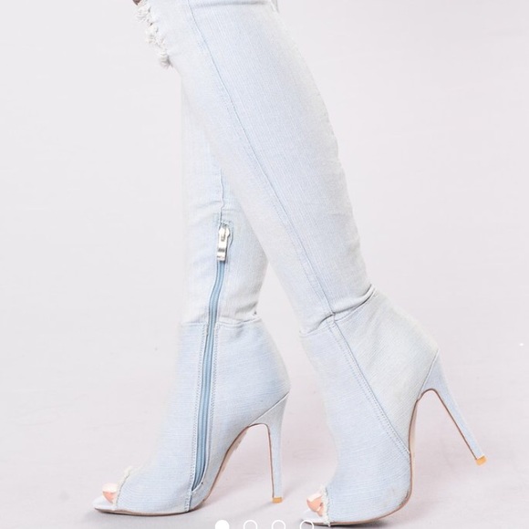 Denim high thigh boots ! - Picture 2 of 4