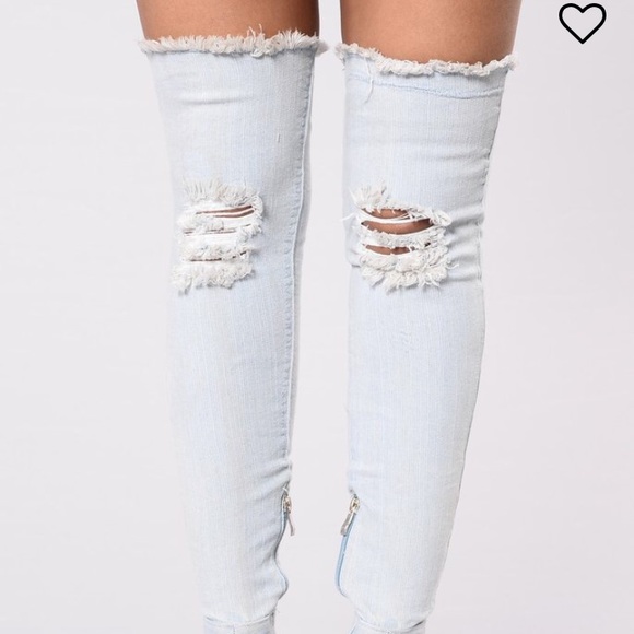 Denim high thigh boots ! - Picture 3 of 4