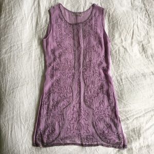 Comptoir des Cotonniers Lavender Beaded Dress