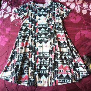 LulaRoe Carly Dress XS (2-8) Triangle Pattern