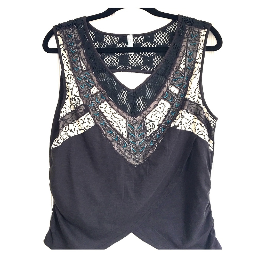 Free people beaded and embroidered tank