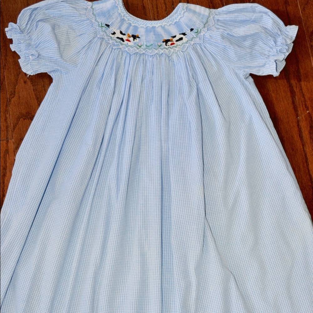 Smocked cow dress
