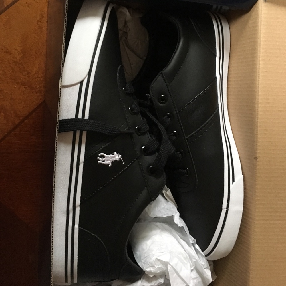 Men's polo shoes Hanford black leather