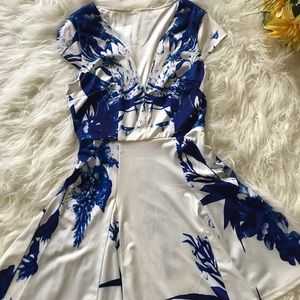 White and blue dress
