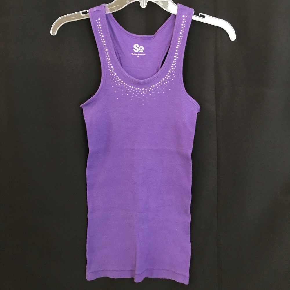 Purple sequined tank top