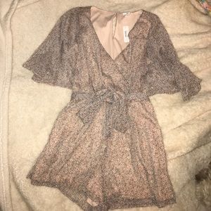 light pink floral romper