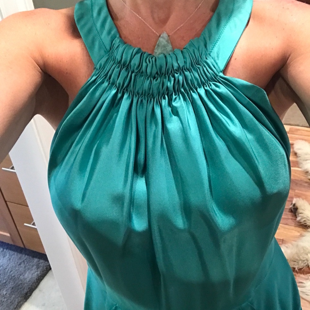 Silk Julie Haus Green Dress w/pockets - so cute!
