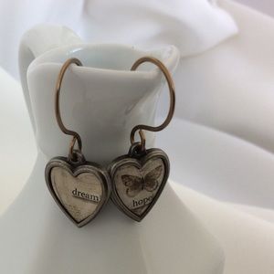 🎉SOLD🎉Brass Heart Earrings