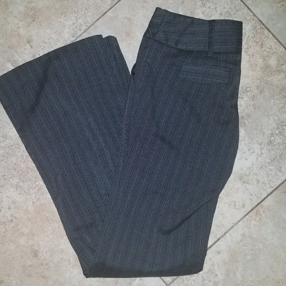 Wide leg pinstripe dress pants
