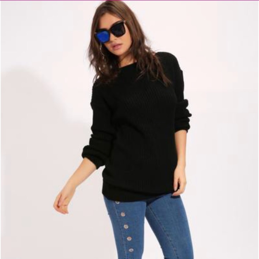 Slouchy knitted jumper sweater dress