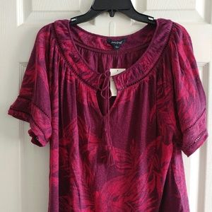 Lucky Brand Dark red and purple blouse