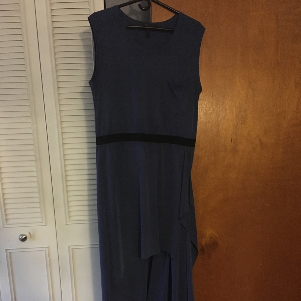 Blue-grey Hi-Lo BCBG maxi dress with front pocket