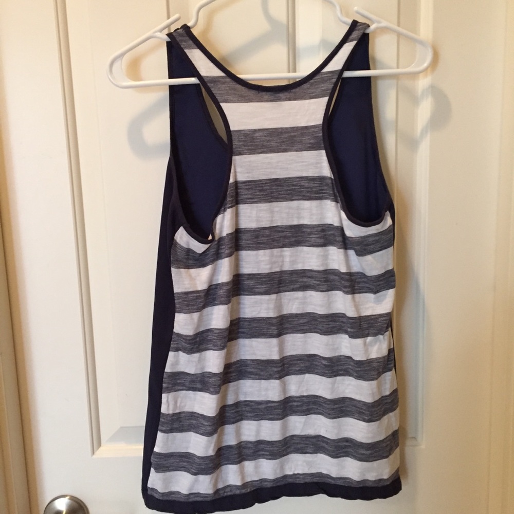 Silky top in front, cottony stripes in the back