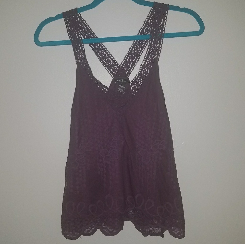 Purple flowy top