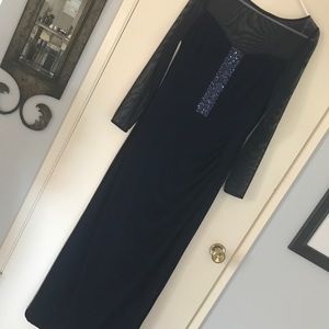 Woman's navy blue formal dress