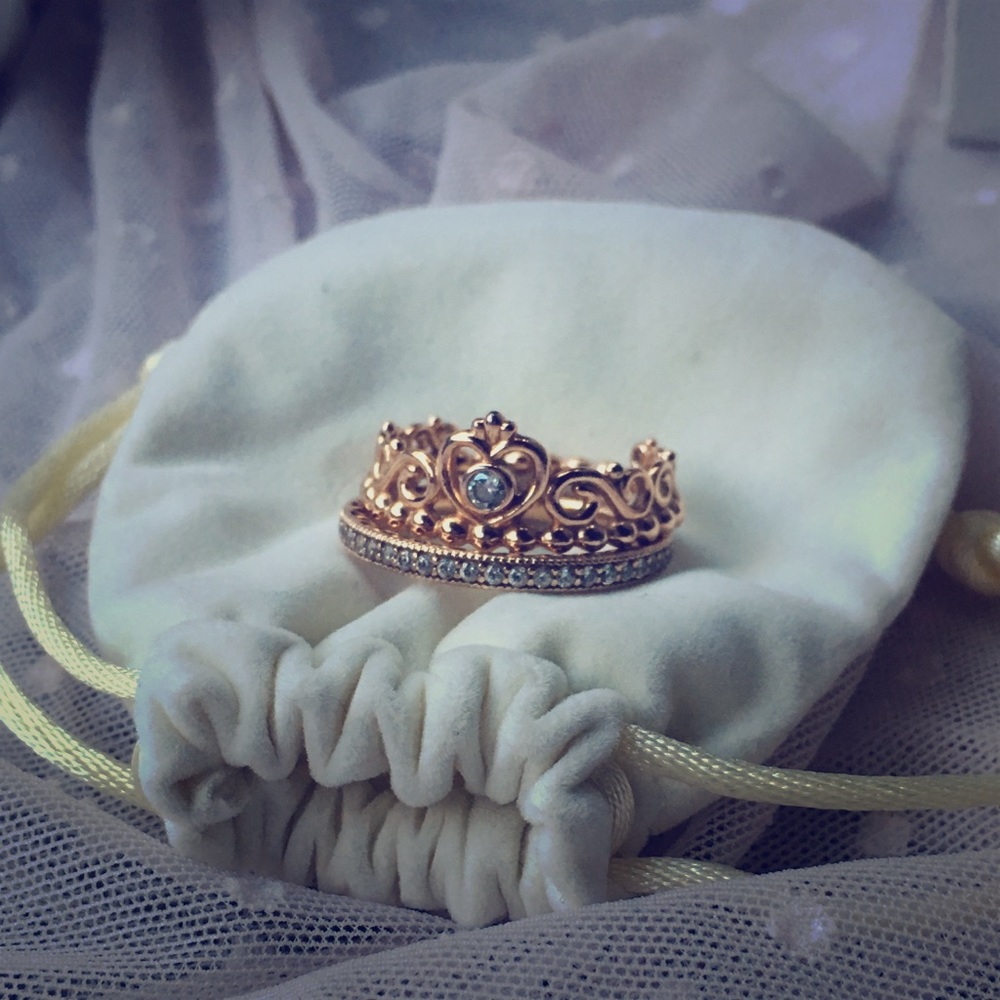 Pandora Princess Ring and Band Rose Gold
