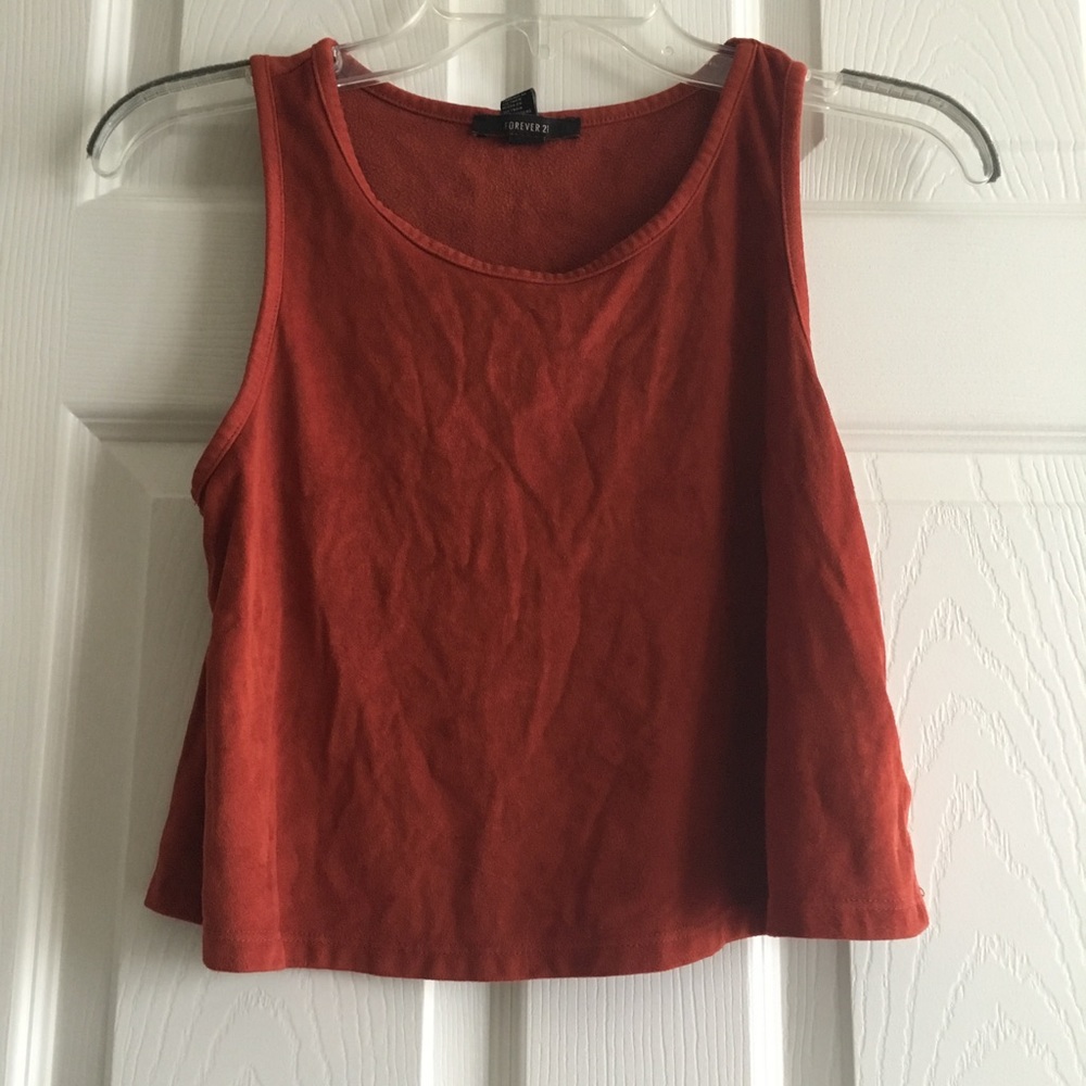 Faux suede crop top