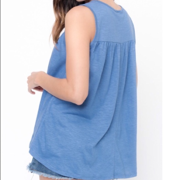 ✨NWOT✨ Blue Babydoll Tank top - Picture 2 of 4