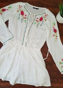 Embroidered Boho Romper