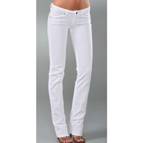 PAIGE Denim - Paige Melrose Classic Rise Straight Leg White Jean