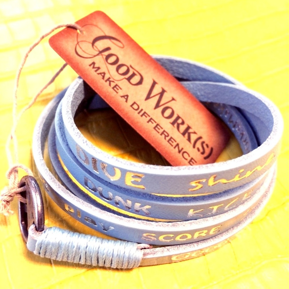 Good Works Patent Leather Blue WrapAround Bracelet