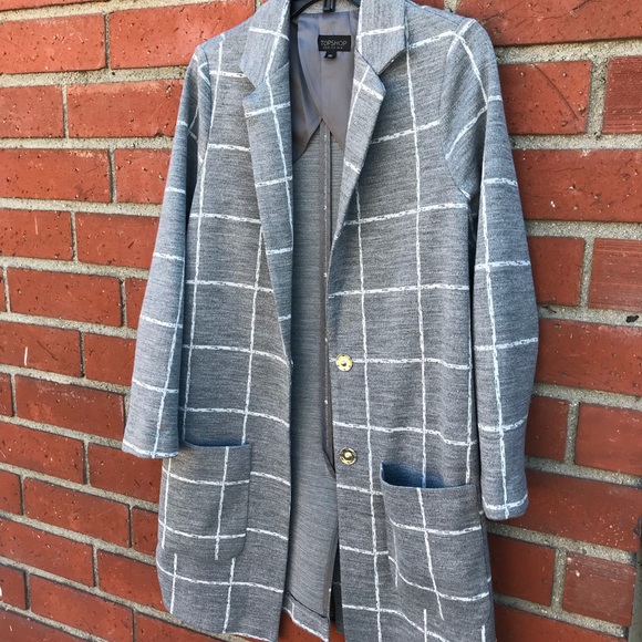 Topshop Jackets & Blazers - Top Shop White and gray lightweight jacket