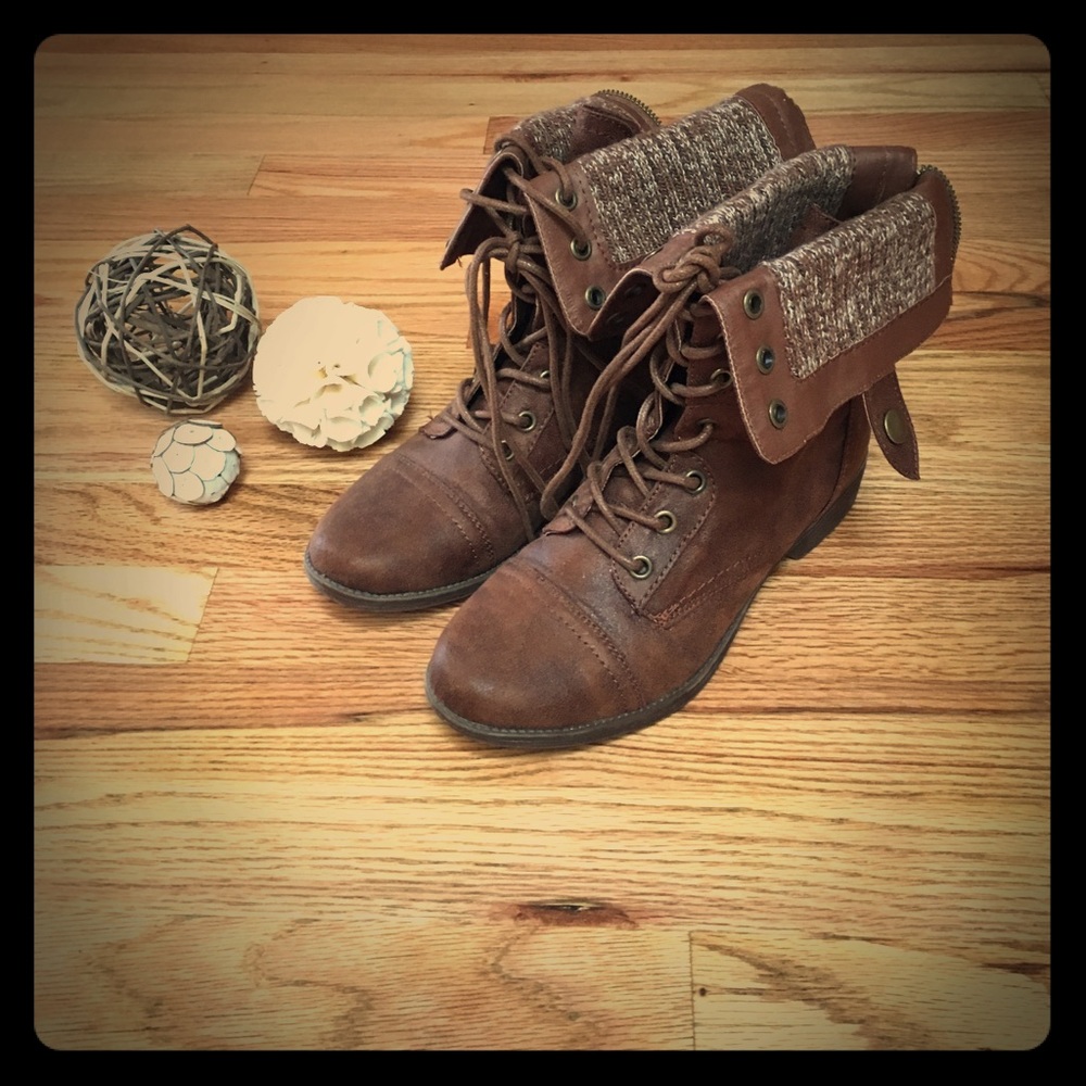 JustFab Brown Army Boots