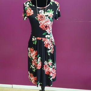 Black dress with flowers