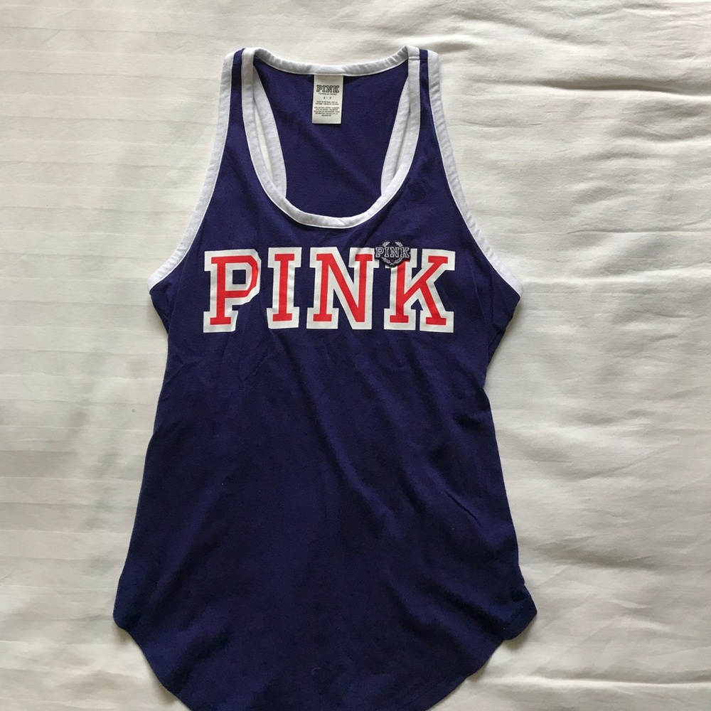 PINK Victoria Secret curved Hem tank