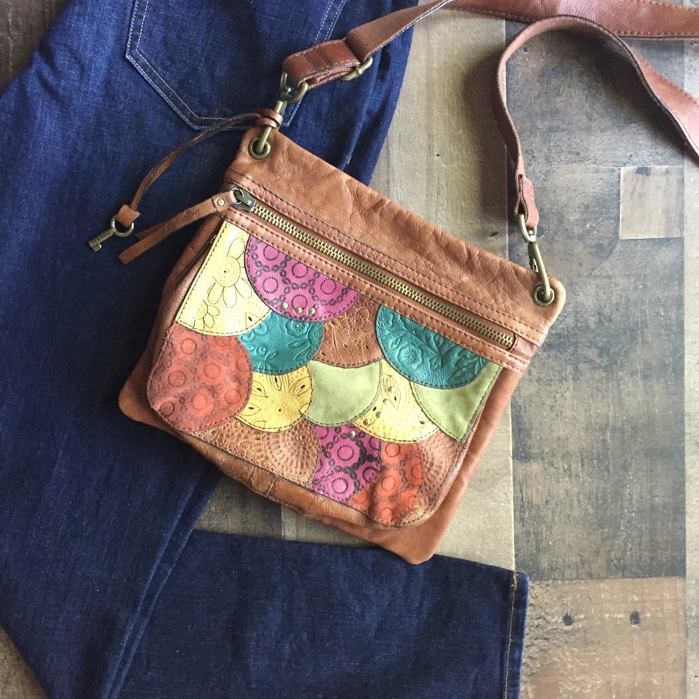 *HOST PICK* Fossil Camel Patchwork Crossbody Purse