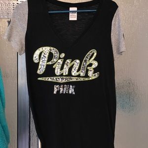Small VS Pink T-Shirt Black, grey, and lime green