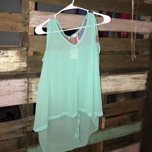 Teal fashion tank top