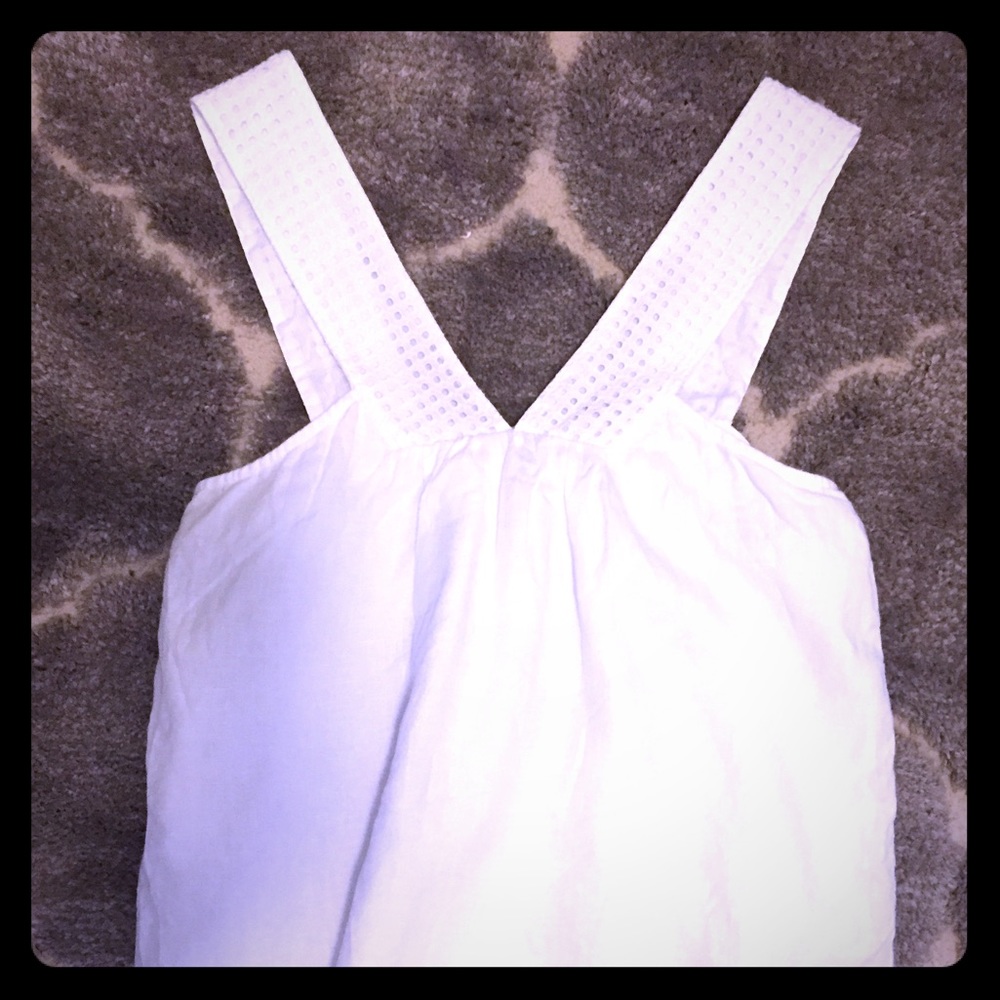 White linen J Crew top