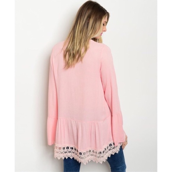 Blush Boho Bell Sleeve Tunic Top - Picture 2 of 2