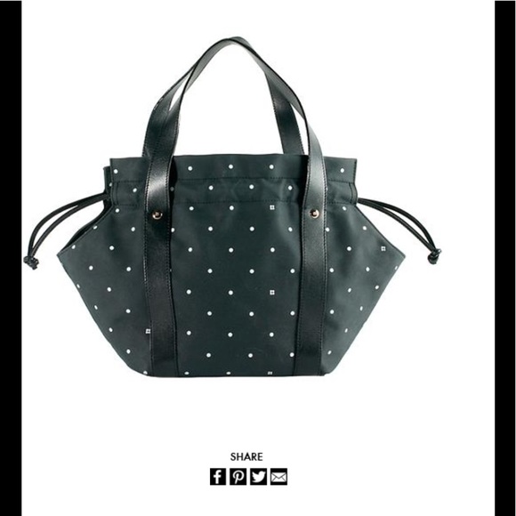 kate spade Handbags - Kate Spade Black Polka Dot Drawstring Tote