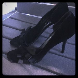 Valentino suede heels with a bow