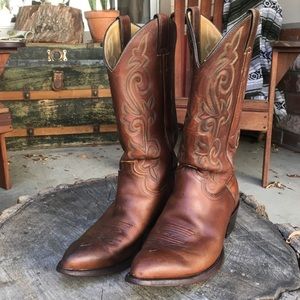 Used Justin Leather Cowboy Boots