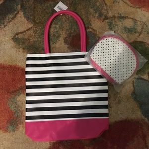 NWT makeup tote with small makeup bag