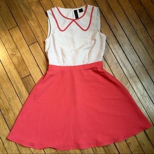 Modcloth Coral Polkadot Dress