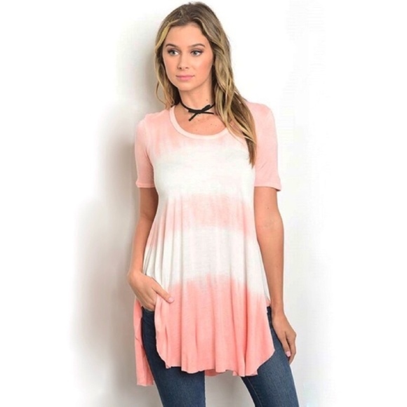 Pink & Ivory Tie Dye Tunic Top - Picture 2 of 3