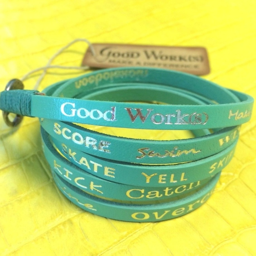 Good Works Patent Leather Jade WrapAround Bracelet