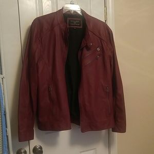 Dark Red  Leather Jacket. Never worn. New